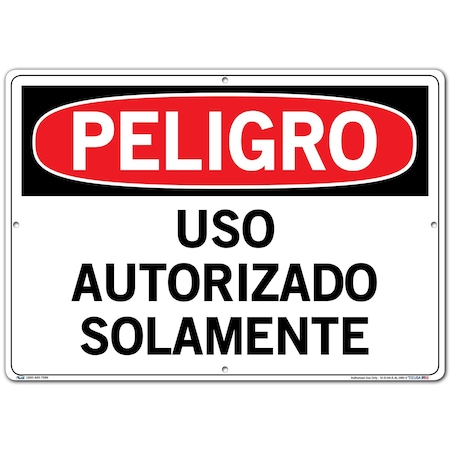 Vestil Aluminum Sign, 14-1/2" Height, 20-1/2" Width, Aluminum, Rectangle, Spanish SI-D-04-E-AL-080-S